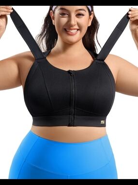 High Impact Zip Front Adjustable Sports Bra